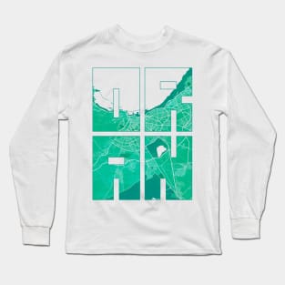 Oran, Algeria  City Map Typography - Watercolor Long Sleeve T-Shirt